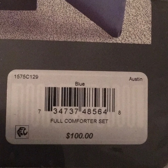 Full size blue/gray/tan reversible 8-piece bedding set/comforter - Picture 6 of 6